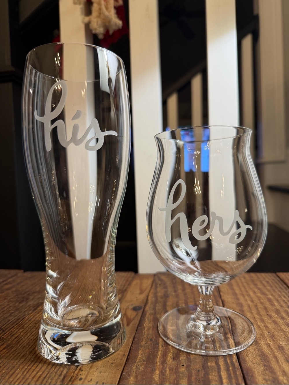Kate Spade His and Hers Etched Glassware Set